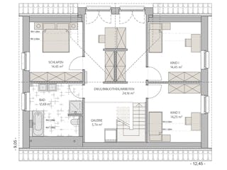 Massivhaus Kapitänshaus 180 von ECO System HAUS Schlüsselfertig ab 385500€, Satteldach-Klassiker Grundriss 2