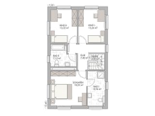 Massivhaus Bauhaus-Modern Classic 140 von ECO System HAUS, Satteldach-Klassiker Grundriss 2