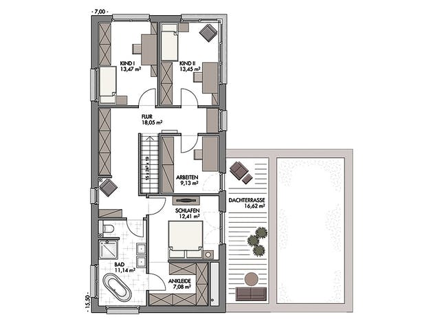 Massivhaus Bauhaus-Modern Classic 180 von ECO System HAUS, Cubushaus Grundriss 2