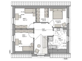 Massivhaus Kapitänshaus 150 von ECO System HAUS, Satteldach-Klassiker Grundriss 2