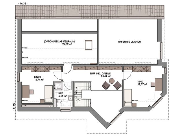 Massivhaus Pultdachhaus 220 von ECO System HAUS, Pultdachhaus Grundriss 2