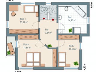 Fertighaus Edition 141 von Wolf-Haus Schlüsselfertig ab 324836€, Pultdachhaus Grundriss 2