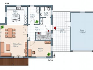 Fertighaus Edition 170 von Wolf-Haus Schlüsselfertig ab 366641€, Stadtvilla Grundriss 1