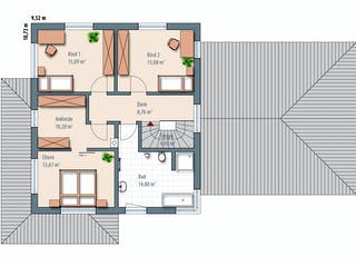 Fertighaus Edition 170 von Wolf-Haus Schlüsselfertig ab 366641€, Stadtvilla Grundriss 2