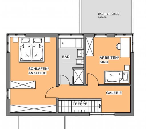 Fertighaus Edition Holz 65 von Meisterstück-HAUS, Cubushaus Grundriss 1
