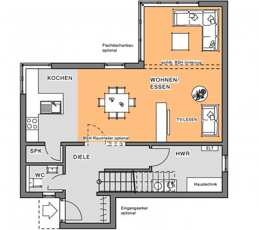 Fertighaus Edition Holz 65 von Meisterstück-HAUS, Cubushaus Grundriss 2