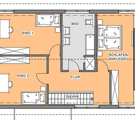 Fertighaus Edition Holz 92 von Meisterstück-HAUS, Satteldach-Klassiker Grundriss 2