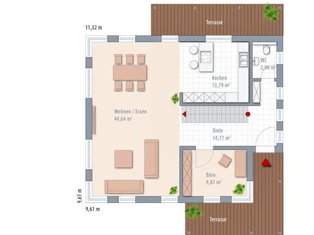 Fertighaus Edition Select 156 von WOLF-HAUS Schlüsselfertig ab 395675€, Stadtvilla Grundriss 1