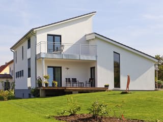 Fertighaus Edition Select 179 von Wolf-Haus Schlüsselfertig ab 434535€, Pultdachhaus Außenansicht 1