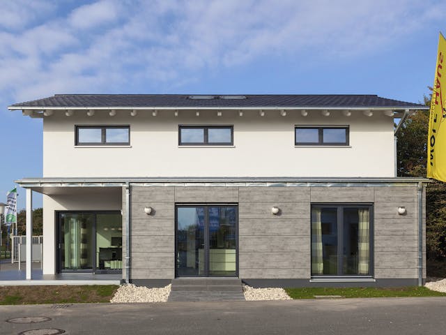 Fertighaus Edition Select 186 von Wolf-Haus Schlüsselfertig ab 442104€, Satteldach-Klassiker Außenansicht 3