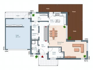 Fertighaus Edition Select 236 von Wolf-Haus Schlüsselfertig ab 546439€, Cubushaus Grundriss 1