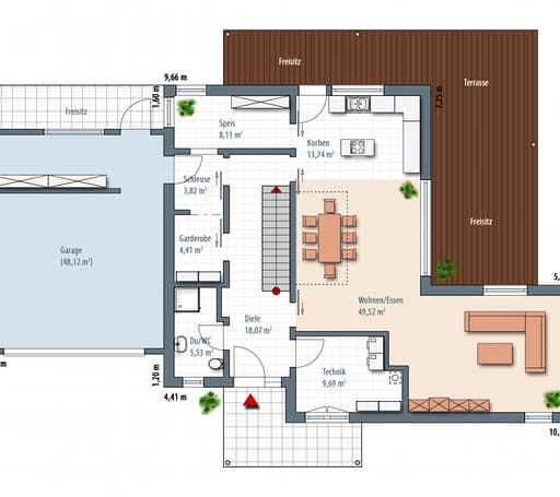 Fertighaus Edition Select 236 von Wolf-Haus Schlüsselfertig ab 546439€, Cubushaus Grundriss 1