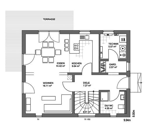 Edition 21 Plus Satteldach Floorplan 1