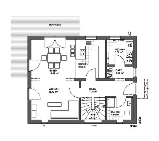Edition 21 Plus Flachdach Floorplan 1
