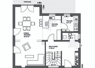 Edition 21 plus Pultdach Klassik Grundriss