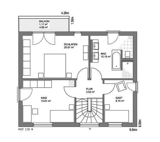 Edition 21 Plus Pultdach Klassik Floorplan 2