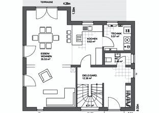 Edition 21 plus Satteldach Klassik Grundriss
