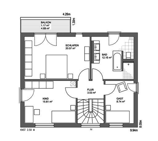 Edition 21 Plus Satteldach Klassik Floorplan 2