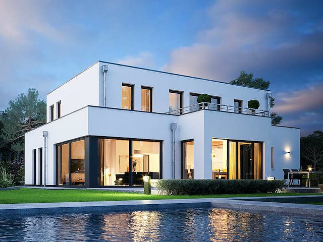 Massivhaus Edition Style City 2000 von Viebrockhaus Schlüsselfertig ab 481450€, Cubushaus Außenansicht 1
