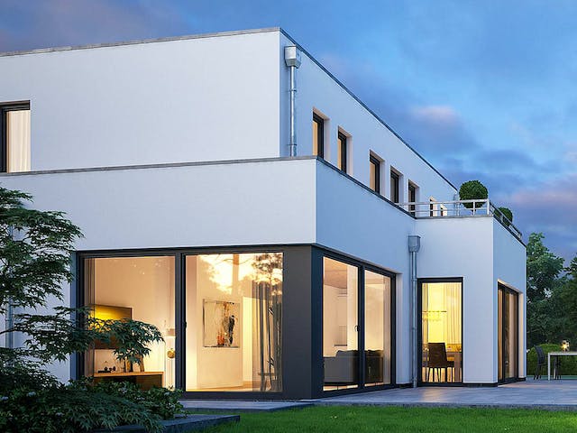 Massivhaus Edition Style City 2000 von Viebrockhaus Schlüsselfertig ab 481450€, Cubushaus Außenansicht 5