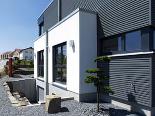 Fertighaus Effizienzhaus von Meisterstück-HAUS, Pultdachhaus Außenansicht 4