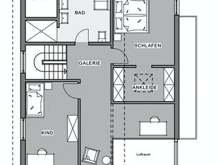 Fertighaus Effizienzhaus von Meisterstück-HAUS, Pultdachhaus Grundriss 1