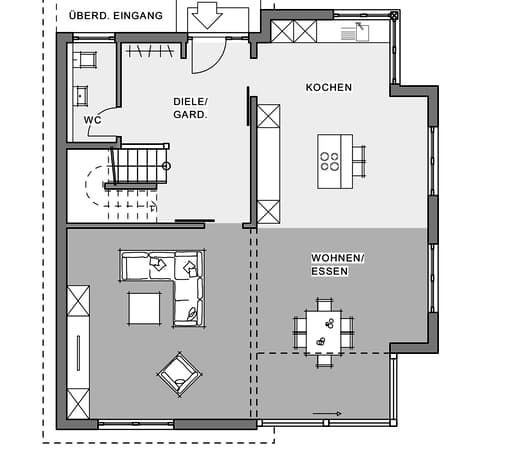 Fertighaus Effizienzhaus von Meisterstück-HAUS, Pultdachhaus Grundriss 2
