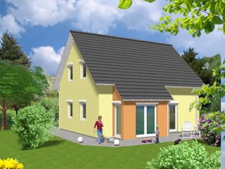 Fertighaus EFH Classic von v. Perbandt Holzbau Schlüsselfertig ab 175000€, Satteldach-Klassiker Außenansicht 1