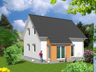 Fertighaus EFH Classic von v. Perbandt Holzbau Schlüsselfertig ab 175000€, Satteldach-Klassiker Außenansicht 2