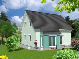 Fertighaus EFH Classic von v. Perbandt Holzbau Schlüsselfertig ab 175000€, Satteldach-Klassiker Außenansicht 3