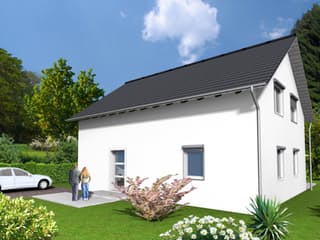 Fertighaus EFH Typ 3 von v. Perbandt Holzbau Schlüsselfertig ab 225000€, Satteldach-Klassiker Außenansicht 1