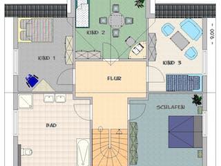 Fertighaus EFH Typ 3 von v. Perbandt Holzbau Schlüsselfertig ab 225000€, Satteldach-Klassiker Grundriss 2