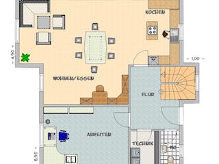 Fertighaus EFH Typ 4 von v. Perbandt Holzbau Schlüsselfertig ab 285000€, Pultdachhaus Grundriss 1