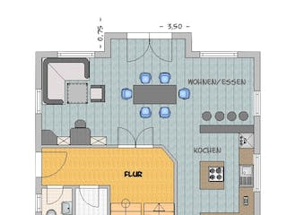 Fertighaus EFH Typ 6 von v. Perbandt Holzbau Schlüsselfertig ab 220000€, Pultdachhaus Grundriss 1
