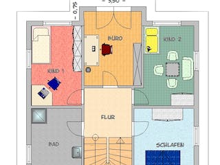 Fertighaus EFH Typ 6 von v. Perbandt Holzbau Schlüsselfertig ab 220000€, Pultdachhaus Grundriss 2