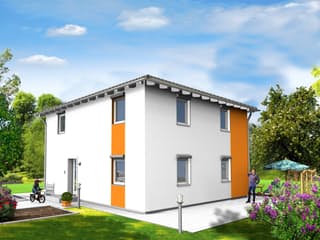 Fertighaus EFH Typ 7 von v. Perbandt Holzbau Schlüsselfertig ab 215000€, Stadtvilla Außenansicht 3