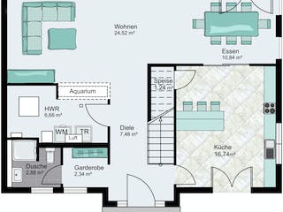 Fertighaus Eichwalde von STREIF Haus, Stadtvilla Grundriss 1
