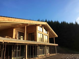 Fertighaus Eifel von TIROLIA Ausbauhaus ab 128200€, Blockhaus Außenansicht 2