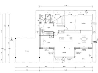 Fertighaus Eifel von TIROLIA Ausbauhaus ab 128200€, Blockhaus Grundriss 1