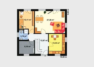Einfamilienhaus A 2 L 45° Grundriss
