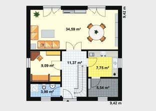Einfamilienhaus A 2 Grundriss