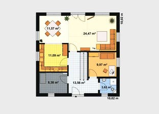 Einfamilienhaus Ratio 5/25° mit Ankleide Grundriss