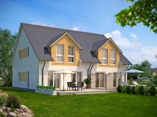 Fertighaus Das Funktionale 124 (inaktive) von ekodom Schlüsselfertig ab 164948€, Satteldach-Klassiker Außenansicht 1