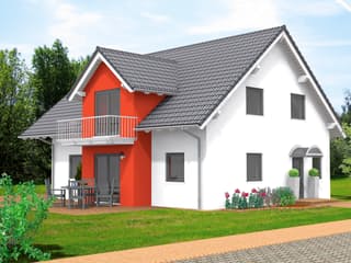 Massivhaus Elegance 170 von F.C. Nüdling Fertigteiltechnik Schlüsselfertig ab 344000€, Satteldach-Klassiker Außenansicht 2