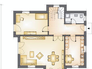 Massivhaus Elegance 170 von F.C. Nüdling Fertigteiltechnik Schlüsselfertig ab 344000€, Satteldach-Klassiker Grundriss 1