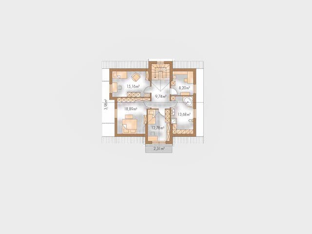 Massivhaus Elegance von Wagener Systemhausbau Schlüsselfertig ab 386000€, Satteldach-Klassiker Grundriss 1