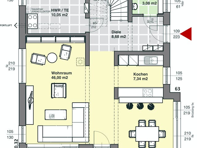 Fertighaus ELK 158 von ELK Fertighaus Schlüsselfertig ab 244860€, Stadtvilla Grundriss 2