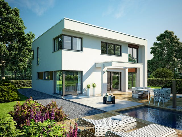 Fertighaus ELK 189 von ELK Fertighaus Schlüsselfertig ab 290474€, Cubushaus Außenansicht 1