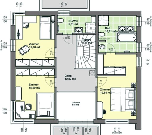 Fertighaus ELK 189 (out) von ELK Fertighaus Schlüsselfertig ab 290474€, Cubushaus Grundriss 1