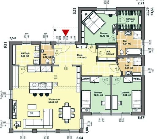 ELK Bungalow 135 (Effizienzhaus 55) floor_plans 0
